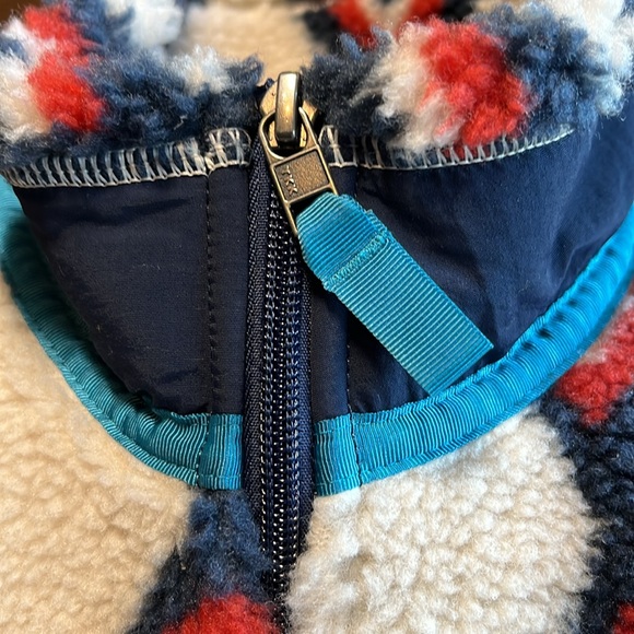 EXC🔥 Patagonia Retro-X VEST Women’s L Brass Hawk Smoulder Blue Sherpa Deep Pile - Picture 13 of 14